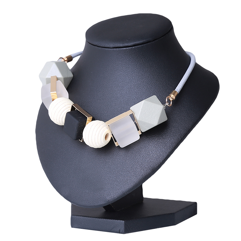 Vrouwen Kralen Ketting Sieraden Verklaring Ketting Massive Hout Kettingen Kralen Hangers Geometrische Ketting Vrouwen Sieraden