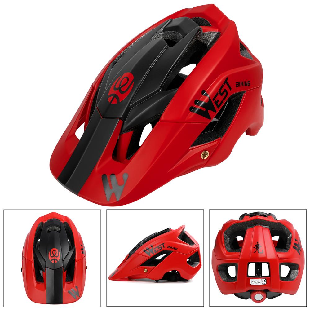 WEST BIKING Bicycle Helmet Trail XC MTB All-terrain Bike Helmet OFF-ROAD Casco Ciclismo Bicicleta Mountain Bike Cycling Helmet