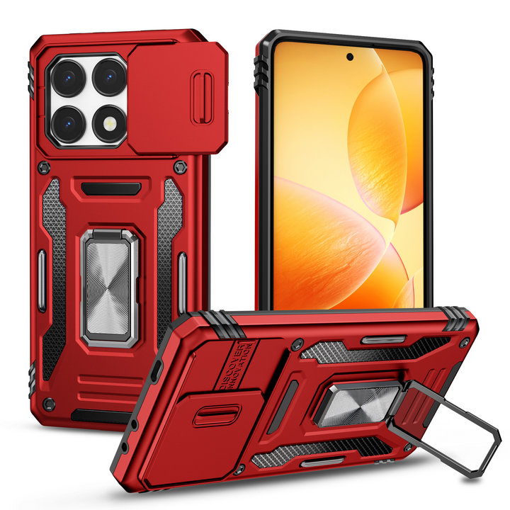 Shockproof Case For Xiaomi 14T Pro 5G Armor Camera Slide Ring Back Cover For Xiaomi 14T Case Mi 12X 12S 12 11T Pro 14 T Funda: aluminum / Clear