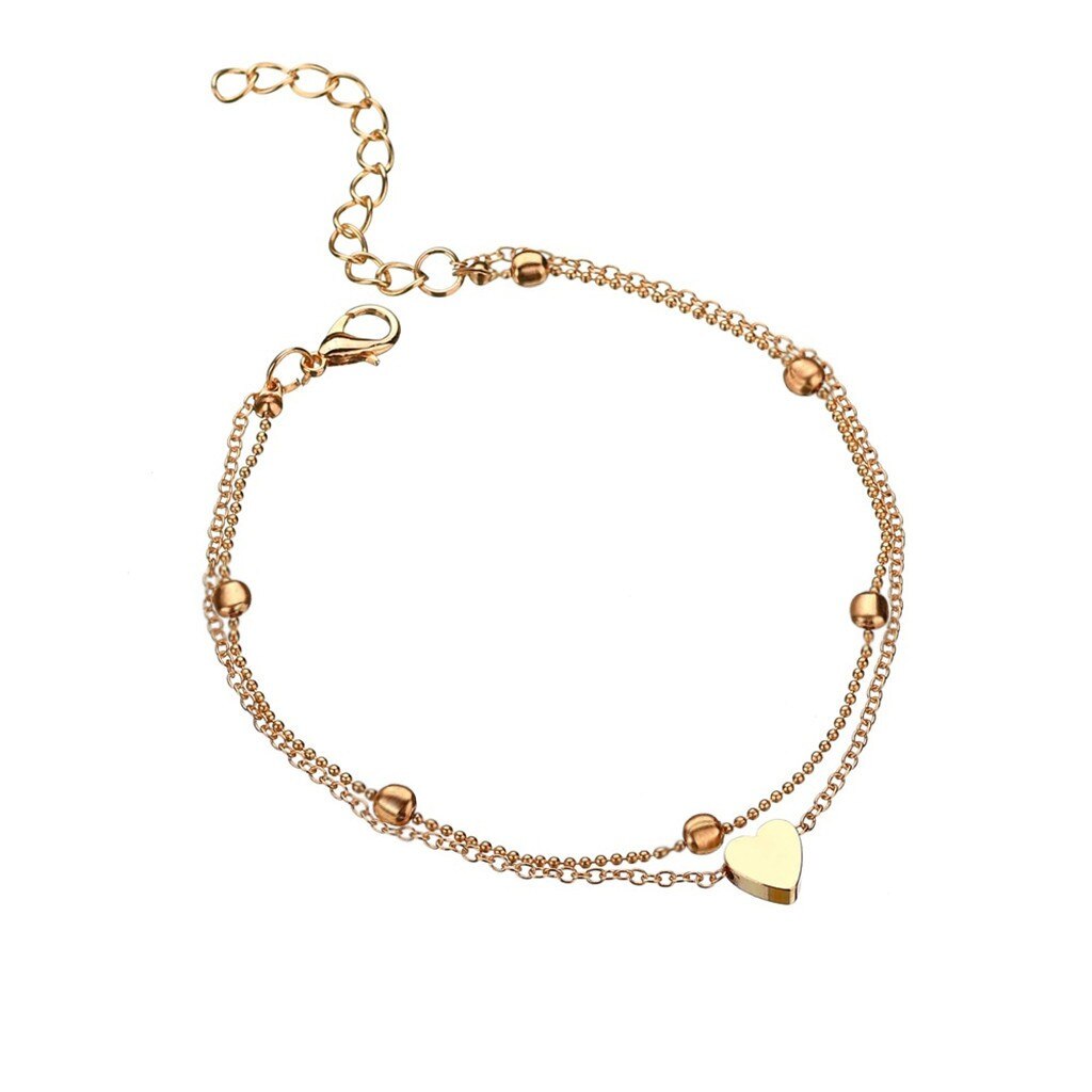 Trendy Anklets Classic Style Stainless Steel Anklets Love Heart Charm Ankle Bracelet Foot Jewelry For Girls Party: 1