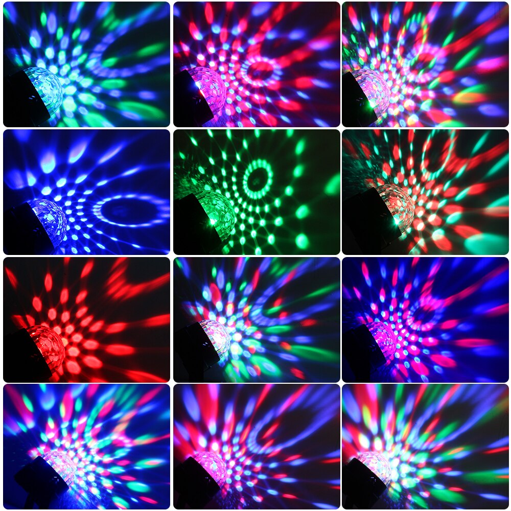 3W Sound Activated Roterende Disco Ball Party Verlichting Strobe Licht Rgb Led Podium Verlichting Voor Kerst Thuis Ktv Xmas bruiloft Tonen