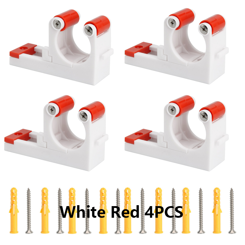 Soporte de pared para bicicleta de 2/4 piezas, colgador de hebilla ajustable, soporte para bicicleta Vertical Horizontal, almacenamiento, accesorios de tubo de 1,0-2,8 pulgadas: Borgoña