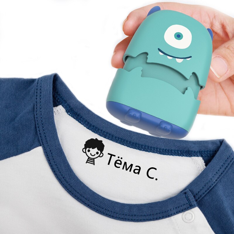 Selo de nome do bebê personalizado-feito presente diy para crianças selo estudante roupas capítulo não é fácil de desaparecer segurança bonito monstros brinquedo