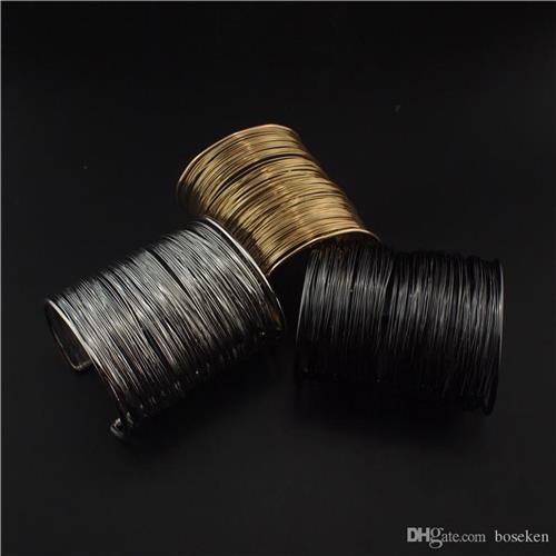 UKMOC Multi Schicht Legierung Draht Geöffnet Manschette Armreifen Armbänder Für Frauen ErkläSprosse Schmuck Charme Zubehör Party