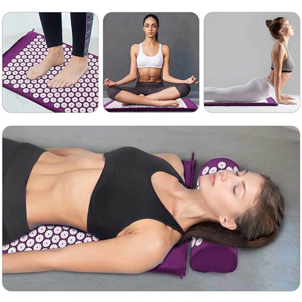 Esterilla masajeadora de acupresión para cuello y espalda, almohada corporal, aplicador, almohadilla de masaje de pies, aplicador