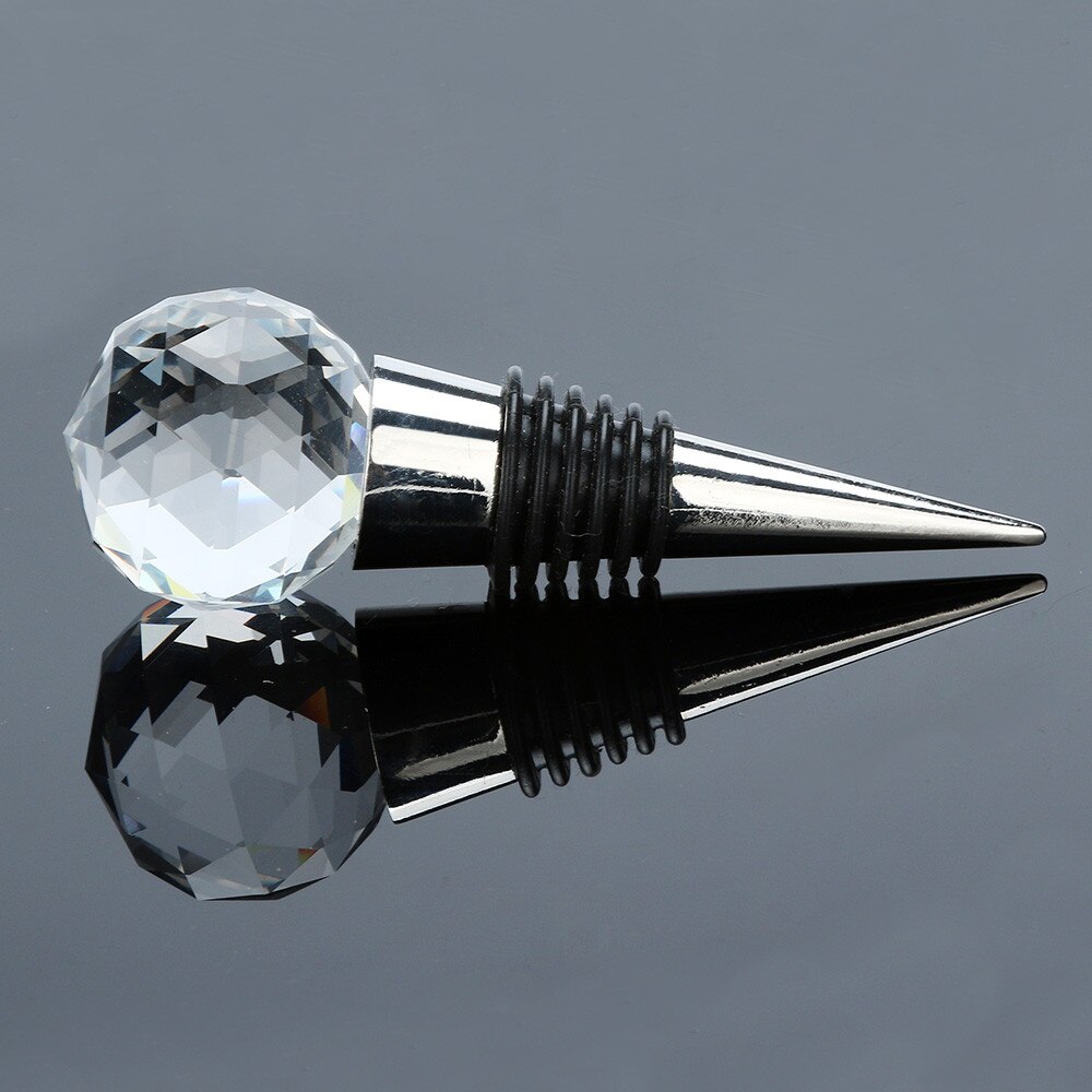 30mm Stopper Cork Diamond Crystal Stainless Steel Champagne Stopper Sparkling Wine Bottle Stopper Sealer Plug For Bars Q4