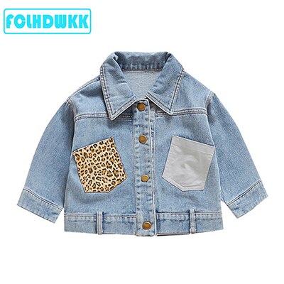 Spring Autumn Infant Kids Baby Girls Denim Jacket Outfits Leopard Print Long Sleeve Coat Outfits 2-7Y Jean Jackets: STYLE3 / 24M