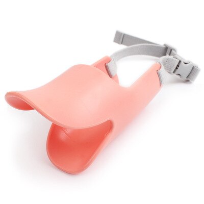 Puppy huisdier hond muilkorf anti-bijt blaf muilkorf kwaken eendenbek zacht siliconen stop huisdier hond likwonden mondkapje hond product: Roze / S