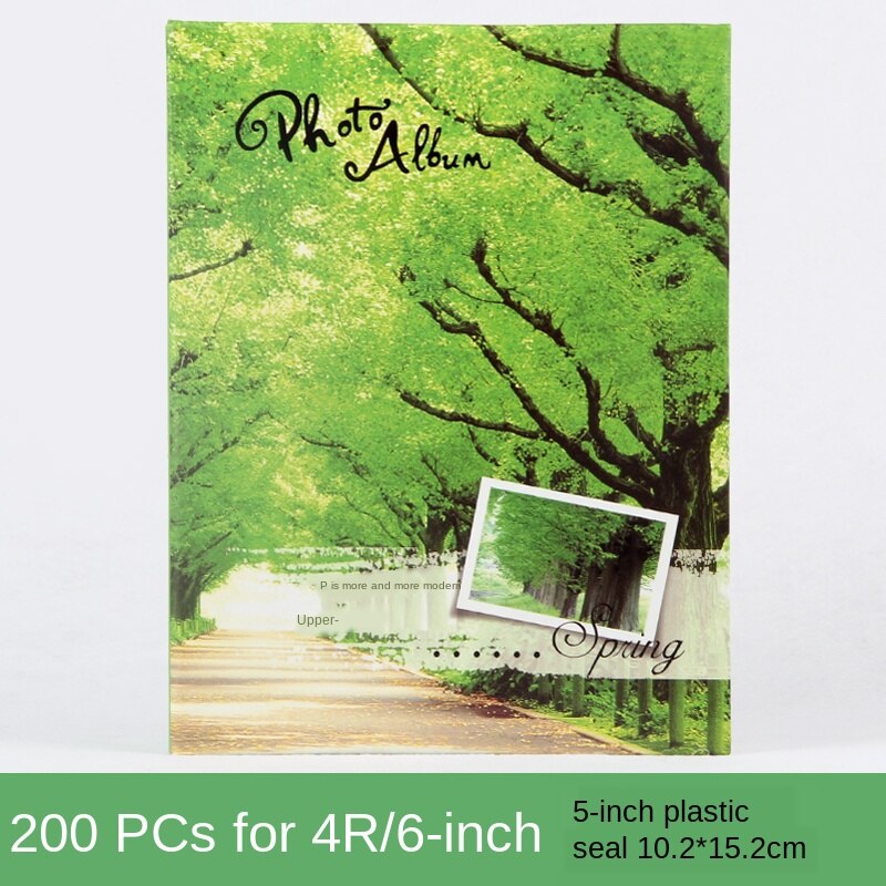 200 Sheets Season Photo Album Scrapbook Interleaf Type Classical 6 Inch Sping Paper Photo Album WF: B