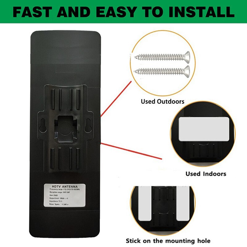 Technology Amplifiered Indoor Outdoor TV Antenna,Digital HD Antenna 36Ft Long Detachable Coax Cable Support TV