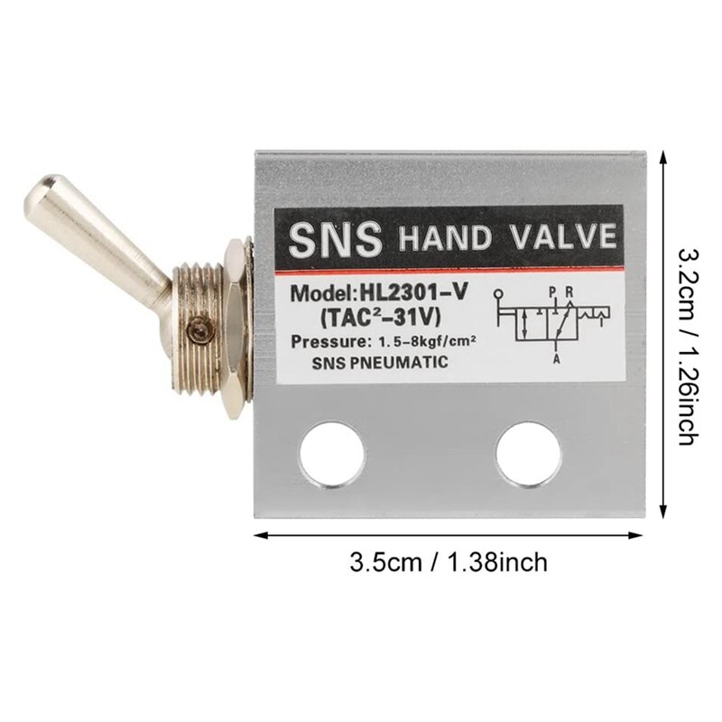 SNS – interrupteur à bascule pneumatique à 3 positions et 2 ports, G1/8, Valve mécanique, HL2301, pression 0-8Kgf/Cm², nouveauté