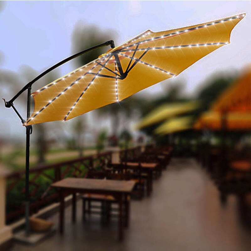 Parapluie imperméable, lumière à distance, éclairage d'extérieur, idéal pour un Patio, un jardin, 8 types différents, LED, lumière Led: white