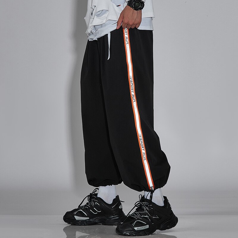 Ankellange sorte joggingbukser streetwear forår efterår hip hop haremsbukser herre afslappet koreanske oversize joggerbukser