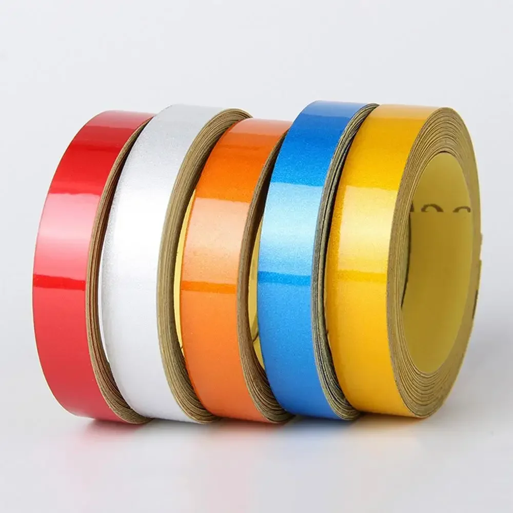 Pegatinas reflectantes para ruedas de bicicleta de 5m, cinta adhesiva reflectante para ciclismo, pegatina decorativa de seguridad de advertencia para bicicleta de montaña