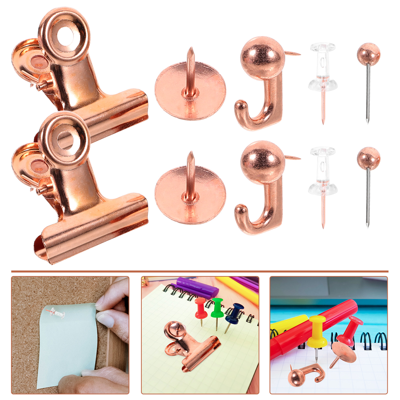 Ganchos de alfileres de Metal dorado, tachuelas para pulgar, marcadores de mapa, accesorios creativos de tablero de corcho, chinchetas de pared, tablones de anuncios para oficina