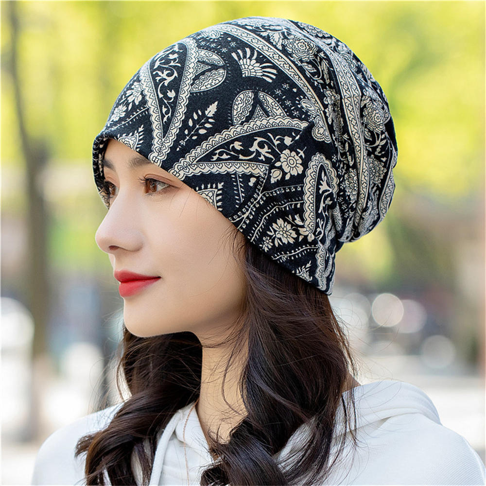 Gorros de estilo étnico para hombre y mujer, gorro de flor de anacardo, bufanda de 2 formas de usar, de Festival: YELLOW