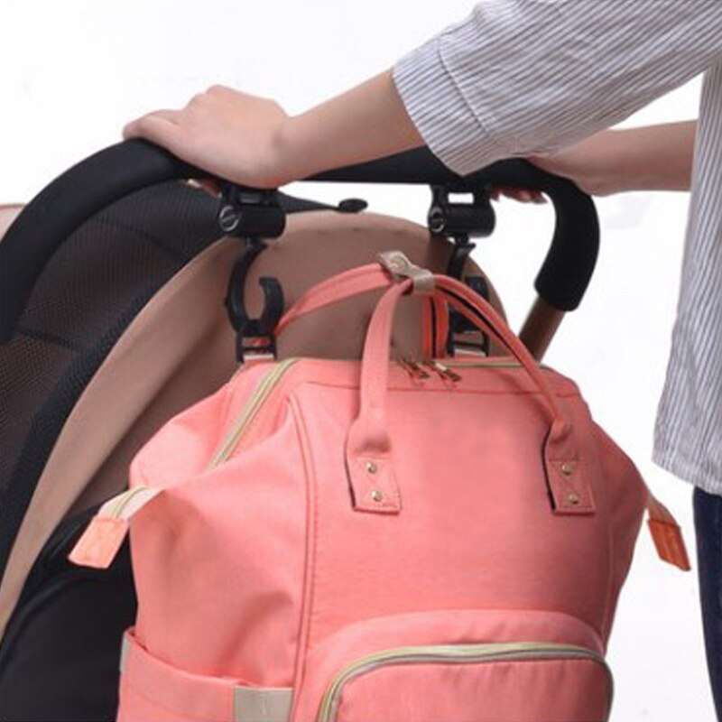 Colgador para bolsa de bebé, ganchos para cochecito, gira 360 grados, accesorios para carrito, 2 uds.