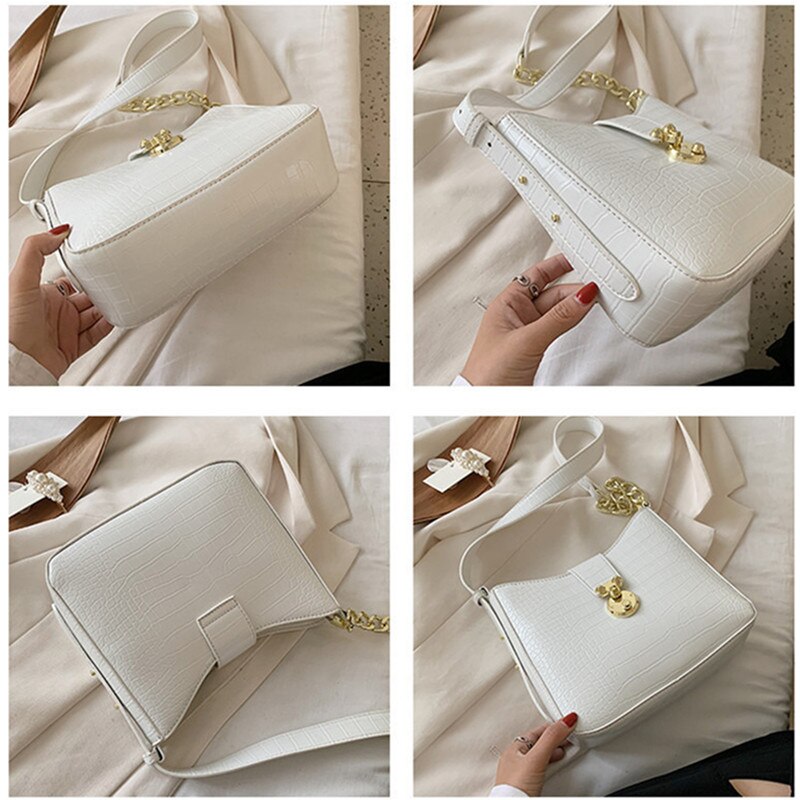 Alligator kvinder bucket taske klassisk blå famle skuldertasker sommer krokodille mønster dame crossbody messenger håndtaske