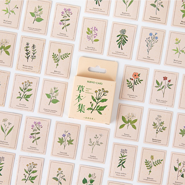 Vegetatie Leuke Boxed Kawaii Bloem Gras Decoratie Stickers Planner Scrapbooking Briefpapier Japanse Dagboek Stickers