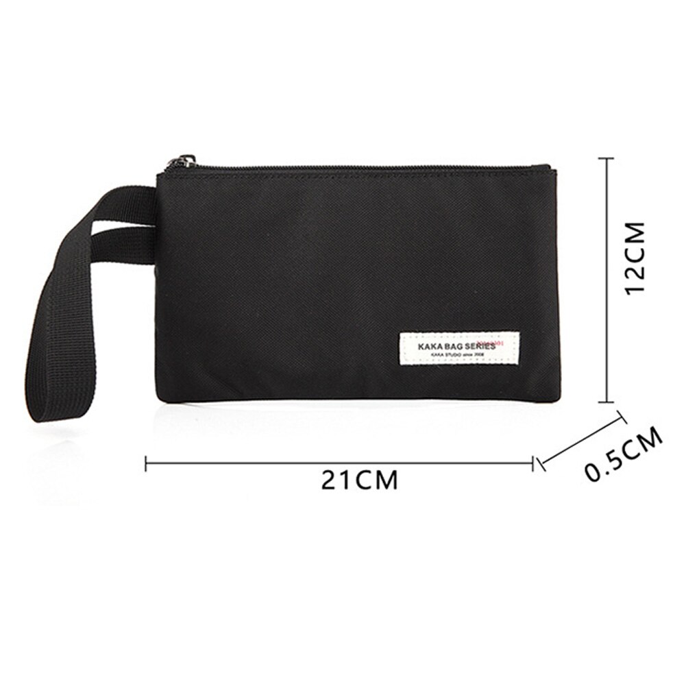 Man Zipper Pouch Small Simple Clutch Canvas Casual Phone Holder Envelope Bag