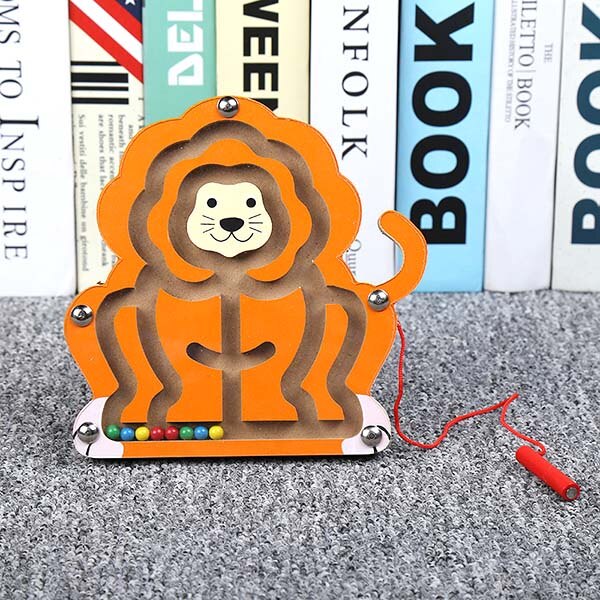 Montessori Materials Educational Wooden Toys for Children Early Learning Preschool Teaching Magnetic Maze Labyrinth Brain Teaser: 009