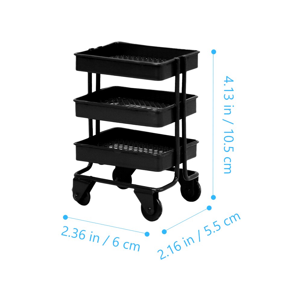 Mini Storage Rack Handcart Kitchen Simulation Items Cart Ornament Mini House Decor