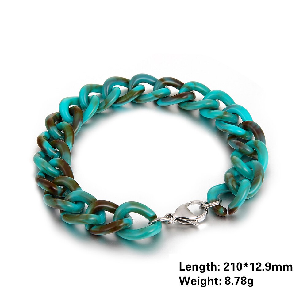 Skyrim 2021 New Bohemian acrilico bracciale moda bianco leggi blu perline catena braccialetti estate Boho gioielli regalo per donne ragazze: Blue