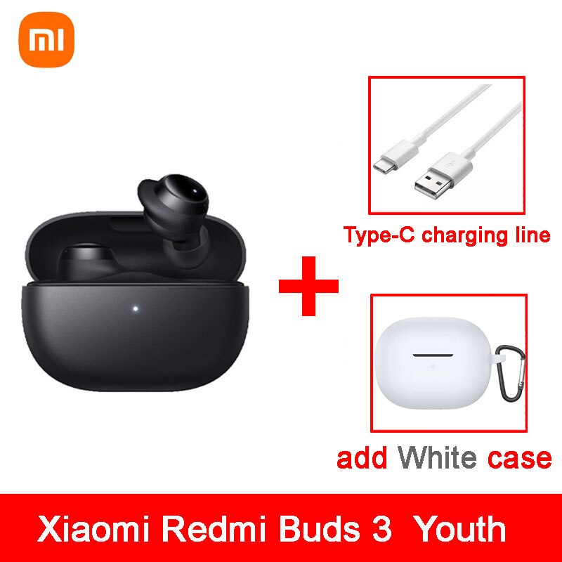 Xiaomi Redmi Knoppen 3 Jeugd Lite Edition Bluetooth 5.2 Koptelefoon Tws Echte Draadloze Headset Touch Control Ruisonderdrukking: add White case