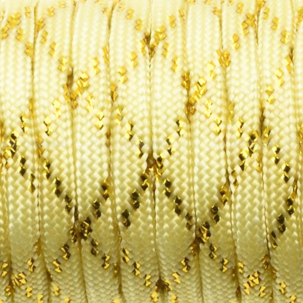 1pcs Gold Silver Cord 550 Paracord Parachute Cord Lanyard Mil Spec Type III 7 Strand Core 100 FT 19 Colors