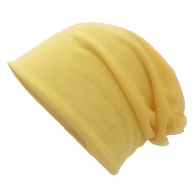 Frühling Frauen Männer unisex Gestrickte Winter Kappe lässig Mützen Einfarbig Hüfte-hüpfen schnappen schlapp Skullies Motorhaube Mütze Hütte gorro: Gelb