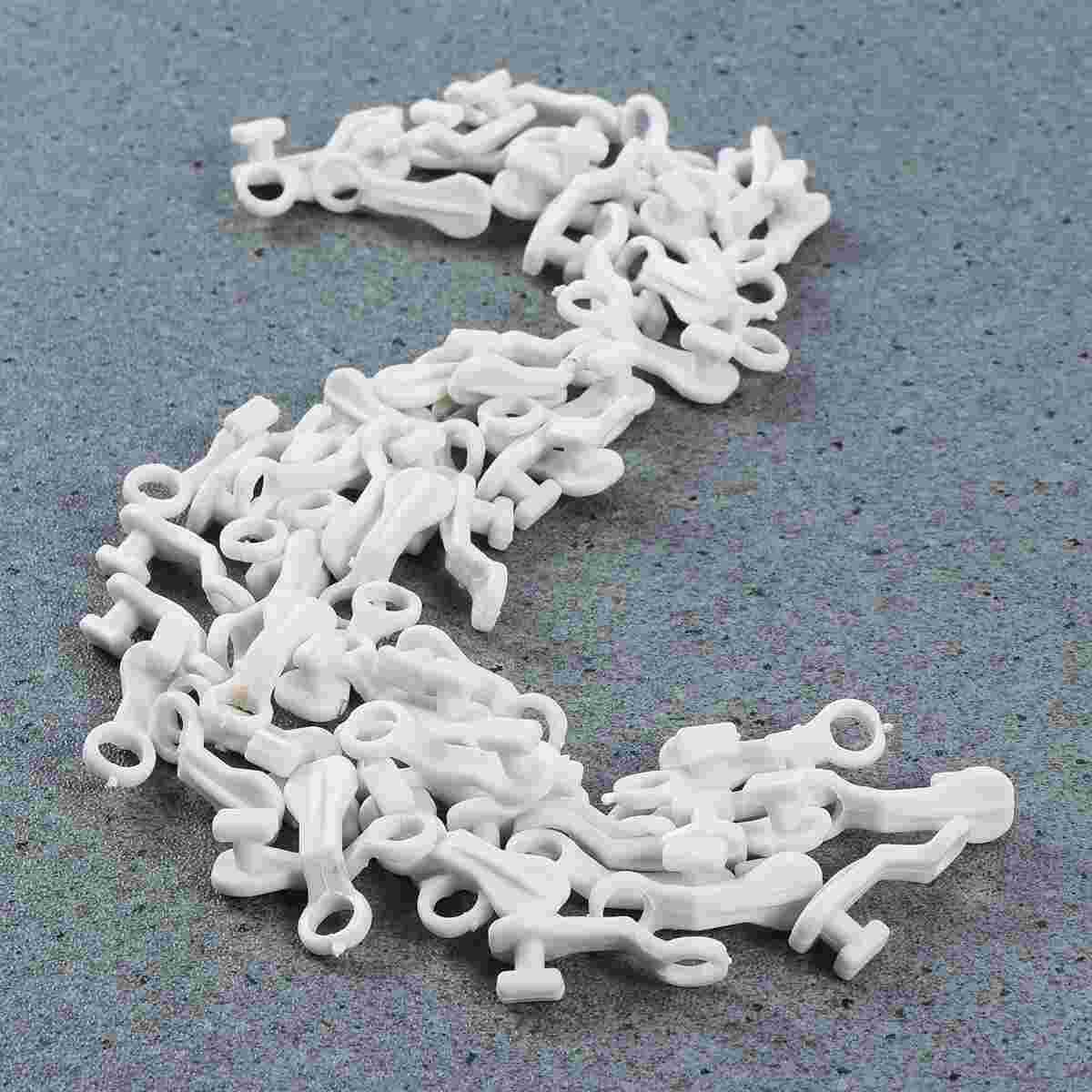 50Pcs Shape Rod Slides Plastic Curtain Rail Track Gliders Hook for Window Door Shower Curtains