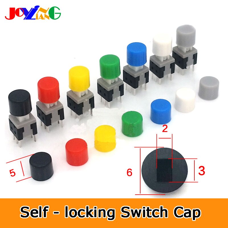 A28 Zelfsluitende Switch Cap Size 6*5Mm Key Cover Pak Voor 5.8/7/8/8.5 Zelfborgende Schakelaar Toetsen Rechthoek Gat 3X2Mm (10 Stks/partij)