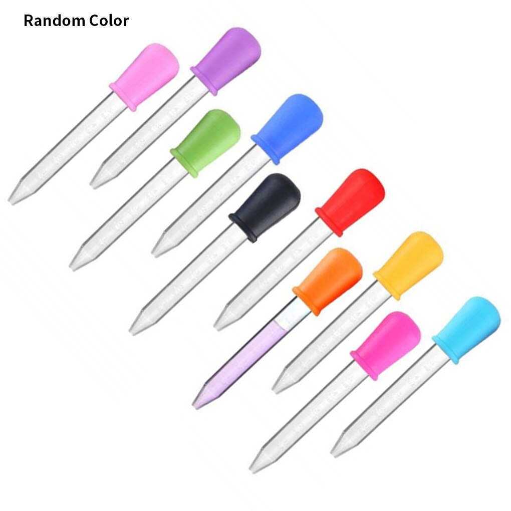 6/8/10pcs 5ml Silicone Pipette Liquid Food Dropper Plastic Baby Feeding Medicine Dropper Pipette Dropper For School Lab Supplies: 10pcs