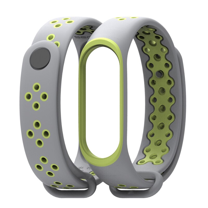 Rem til mi band 4 5 armbånd håndledsrem til mi band 3 4 5 armbånd silikonestrop til mi band 4 3 urbånd mi band 5 pulseira: Grå grøn