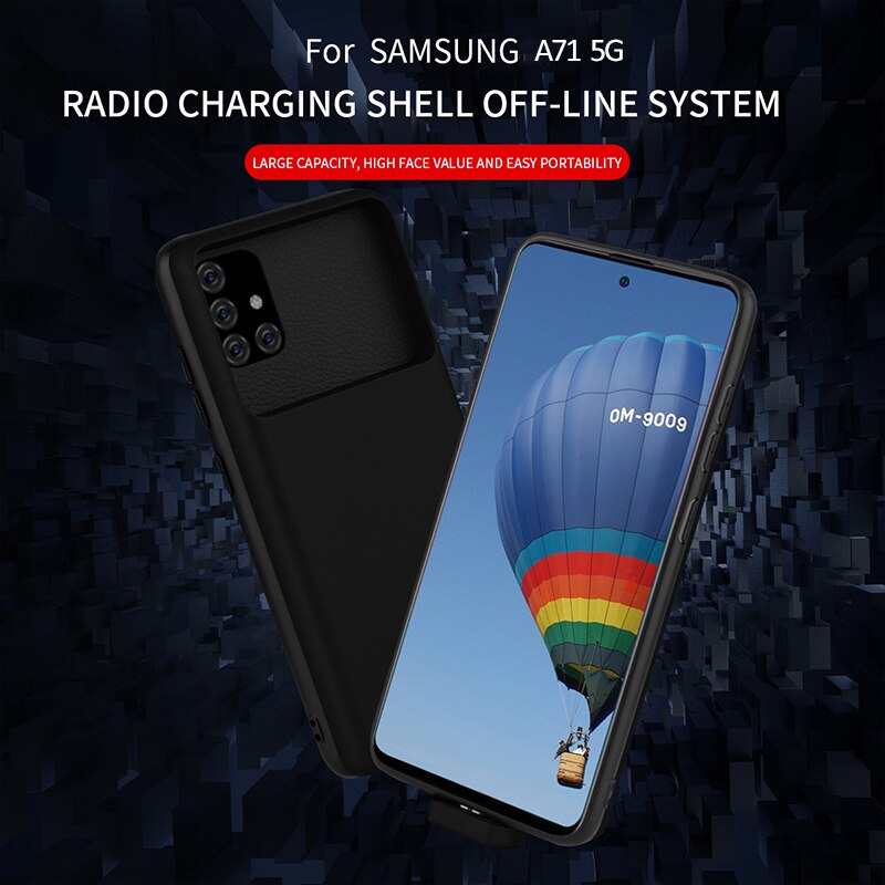 5000mah Battery Charger Case For Samsung Galaxy A71 5G Power Bank Charging Case 5000 mAh Battery Case for Samsung A71 5G Black