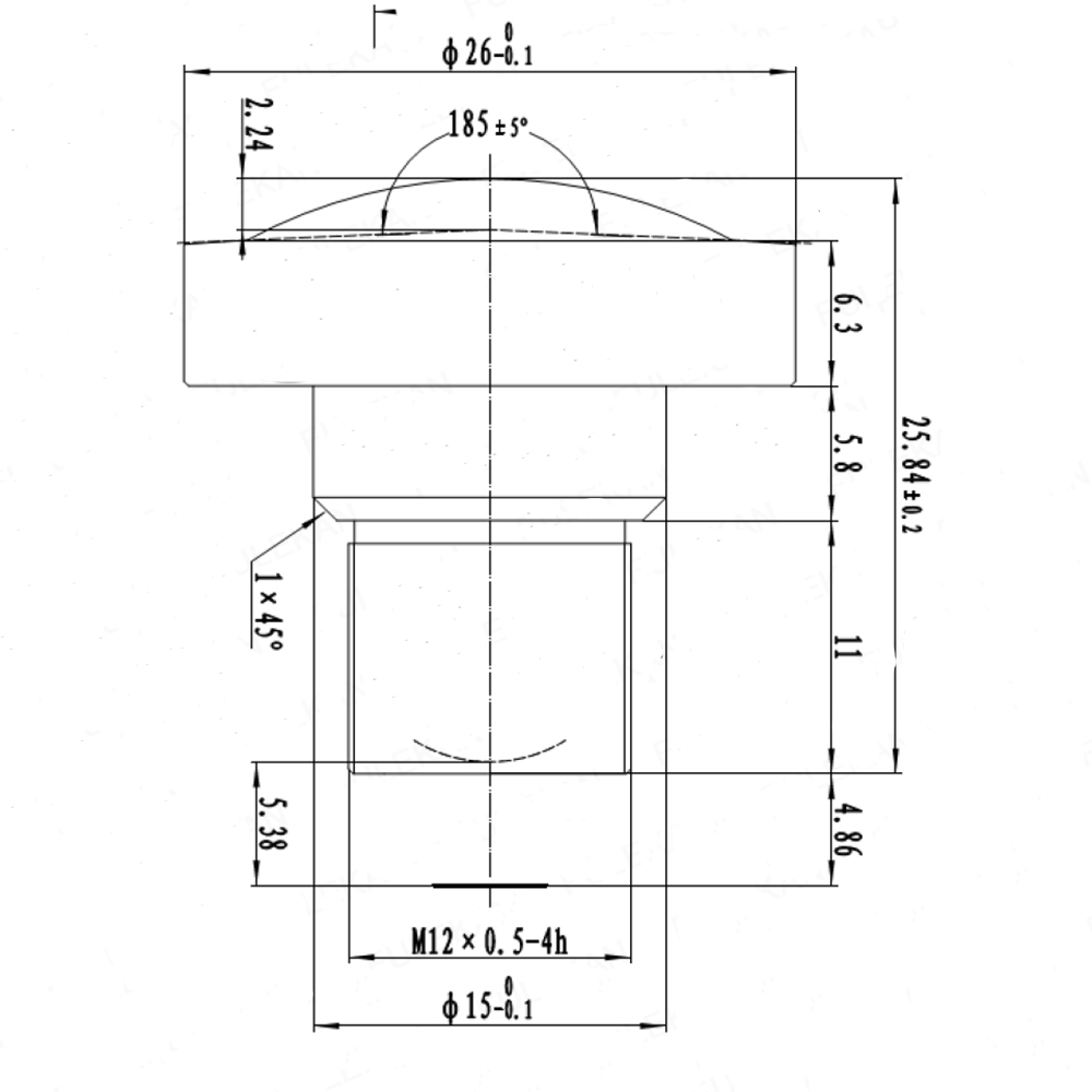 4K CCTV Lens 8Megapixel Fisheye 1/1.8 Inch 185 Degree M12 Mount 1.7mm For IMX178 Sensor 1920P Camera