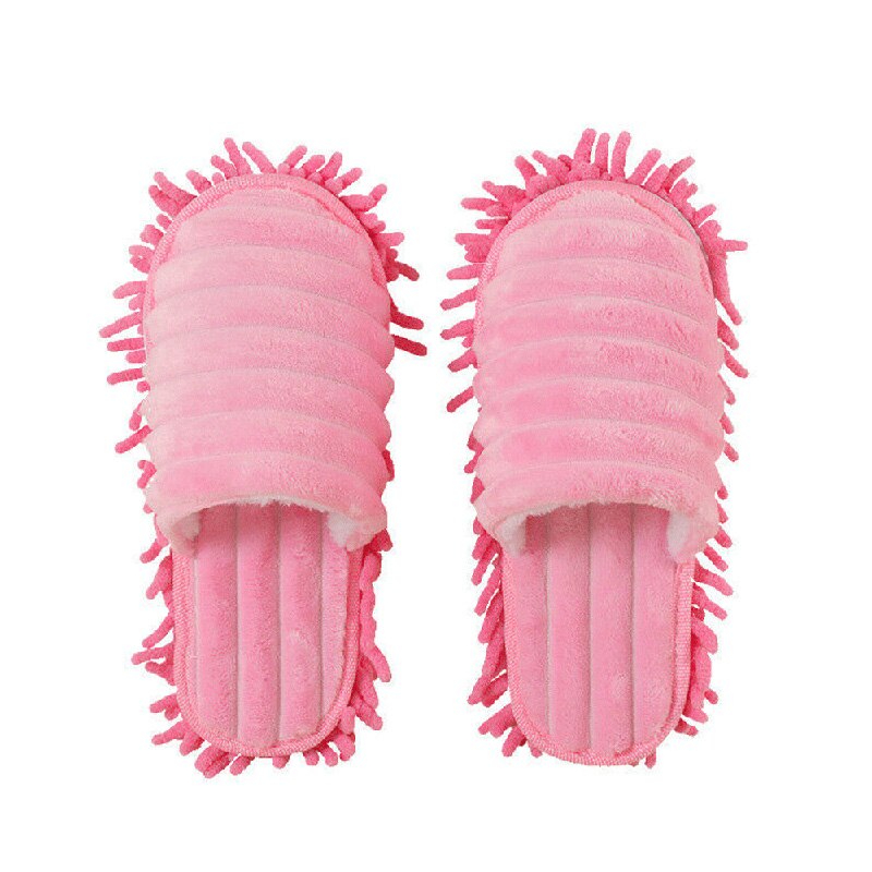 Chanclas para limpieza de suelo, accesorio para limpiar el pie, mopa, zapatos, herramienta de limpieza, 1 par: Rosa / M