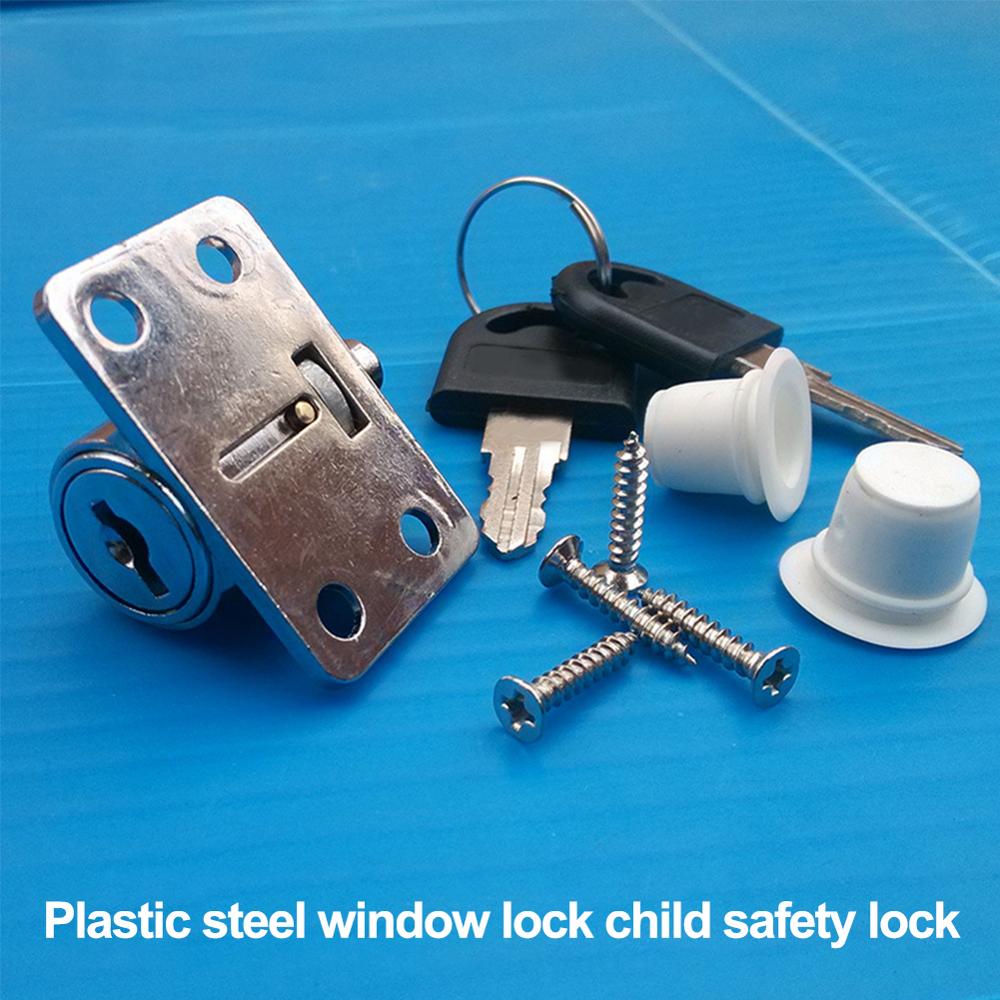 2set Zinc Alloy Sliding Window Lock Key Push Child Safety Protection Lock Anti-theft Door Window Security Lock