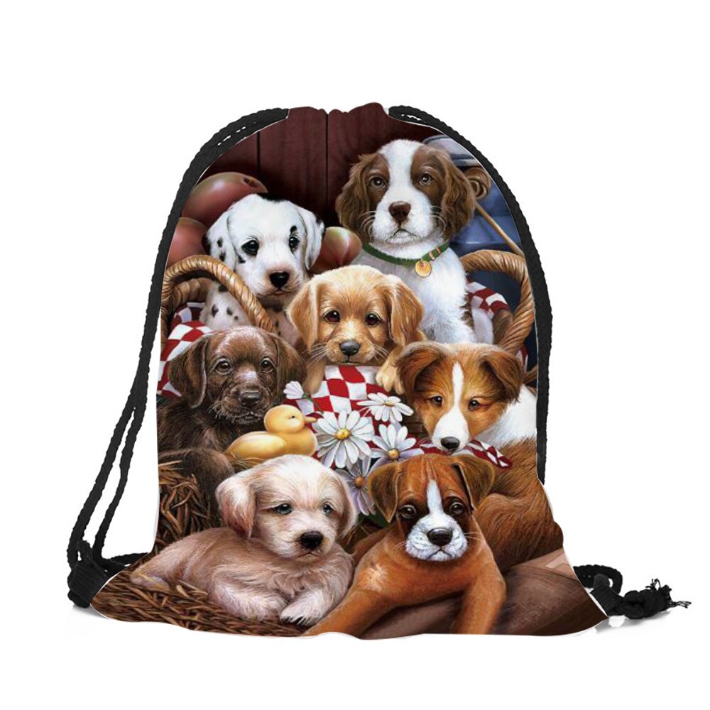 Pretty Dier Patroon Casual Rugzak Golden Retriever Labrador Kat Print Schoudertas Wasbare Duurzaam Multifunctionele Zakken