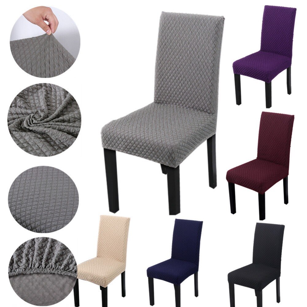 Excellent Soft Knitted Fabric Chair Covers Universal Spandex Dining Banquet Christmas Hotel Removable Stretch Slipcovers