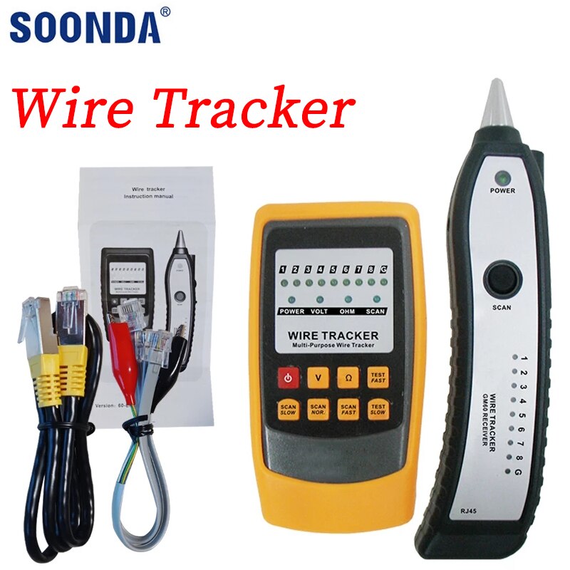 Wire Tracker LAN Network Cable Tester Power Cable Detector Line Finder Telephone Wire Tracker Tracer Diagnose Tone Tools