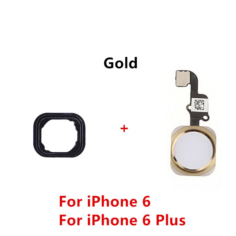 Return Back Home Button Assembly Flex Cable Sticker Menu Sensor Ribbon For iPhone 5s 6s 6 7 8 Plus SE Fingerprint No Touch ID: 6 or 6plus Gold