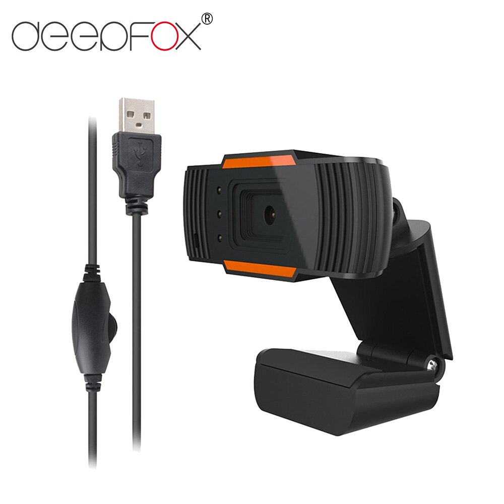 DeepFox USB WebCam 0.3MP Web Kamera 360 Grad Drehbare mit MIC Clip-auf Webcam für Skype Computer Notebook Laptop PC