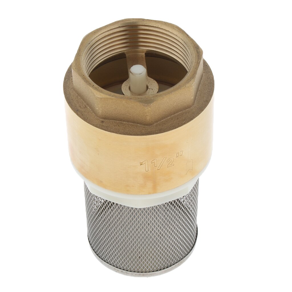 1-1/2'' Solid Brass One Way In-line Check Valve Water Gas Non-return Check Valve with Strainer Brass Foot Valve