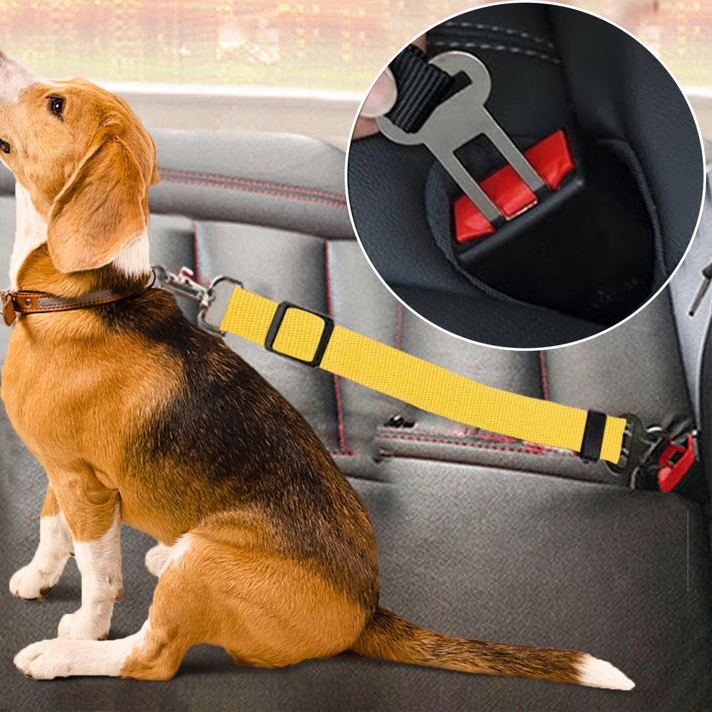 Hond Veiligheid Touw Verstelbare Stof Huisdier Tractie Riem Huisdier Trekkabel Seat Belt Voor Honden Duurzaam Gespen