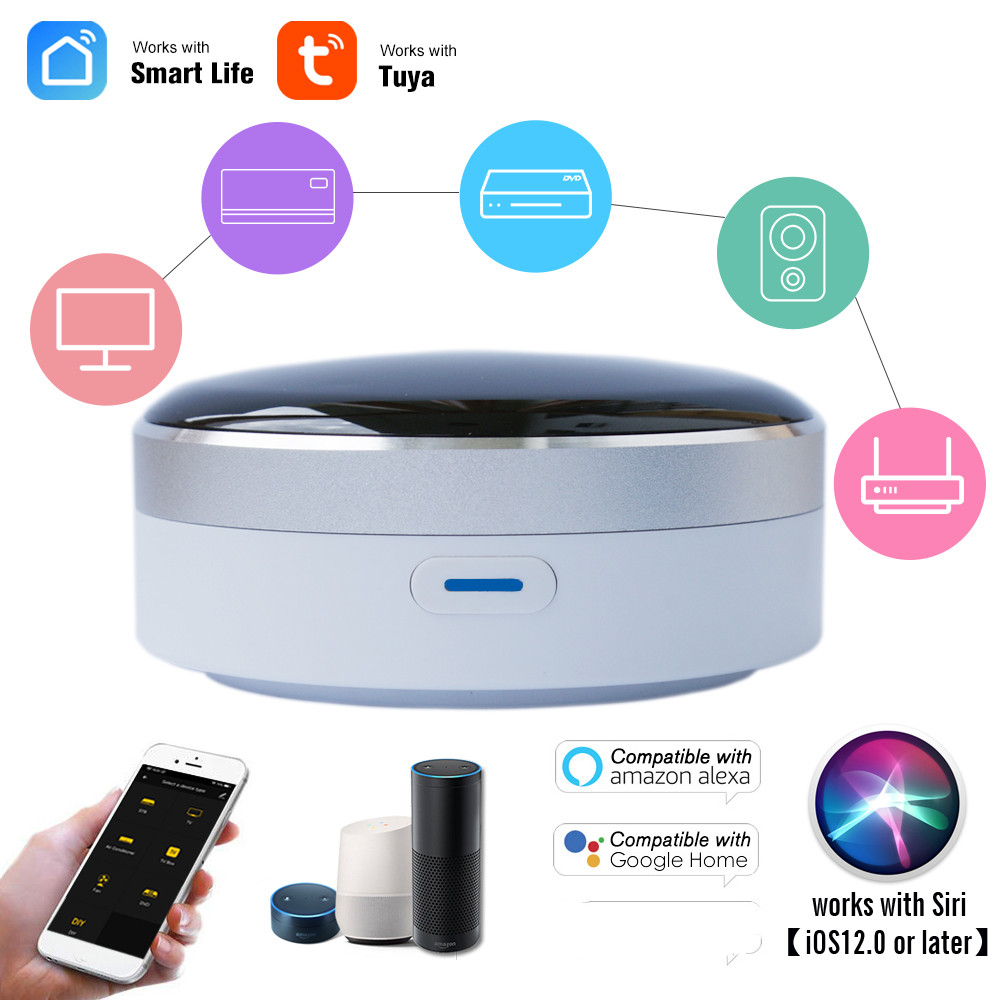 Control remoto inteligente IR Universal WiFi + centro de Control doméstico infrarrojo la aplicación Tuya funciona con la asistente de Google Alexa Siri