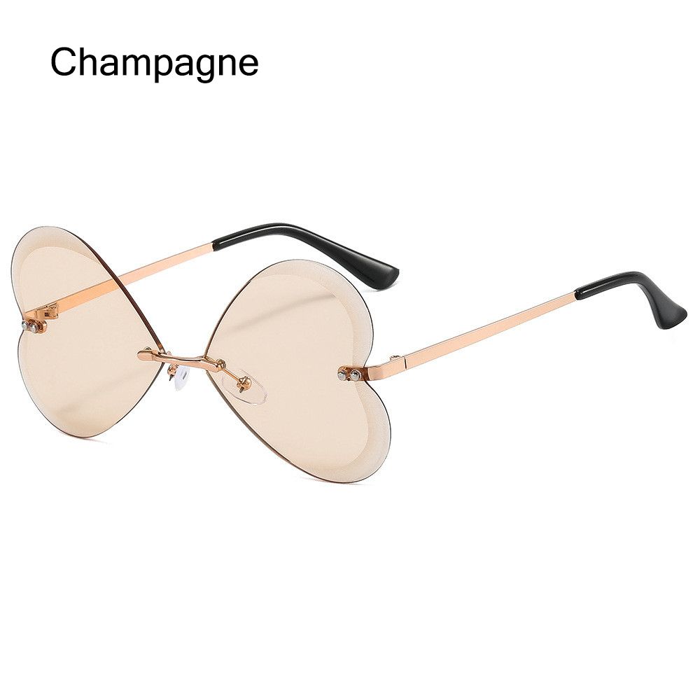 2022 nuove donne cuore occhiali da sole Vintage telaio in metallo occhiali da sole polarizzati alla moda a forma di cuore occhiali UV400 Eyewear per esterni: Champagne