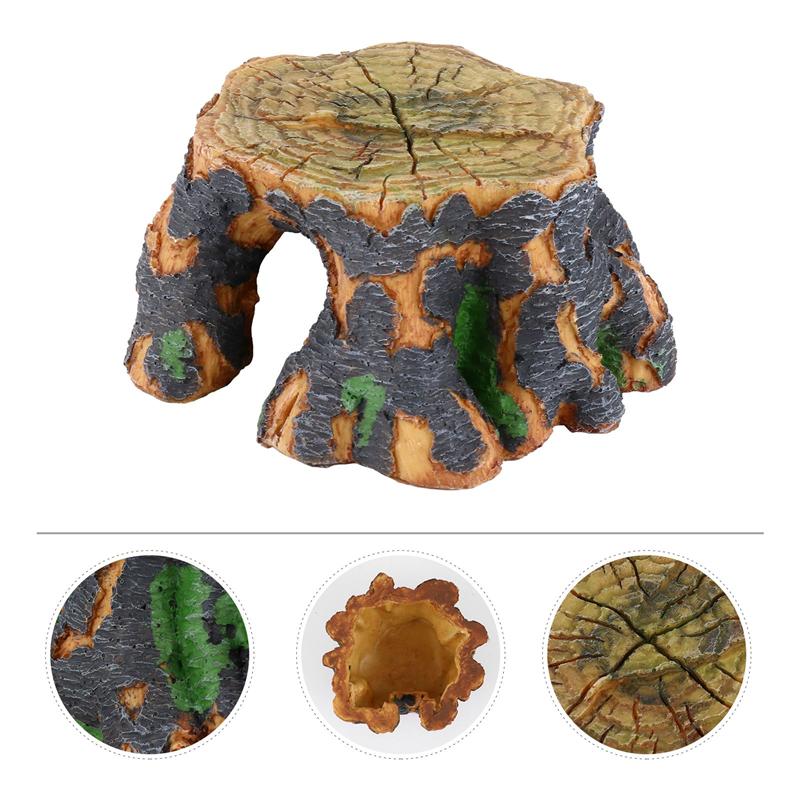 Resin Reptile Cave Breeding Nest Small Pet Hide Habitat Fish Hideout Decor