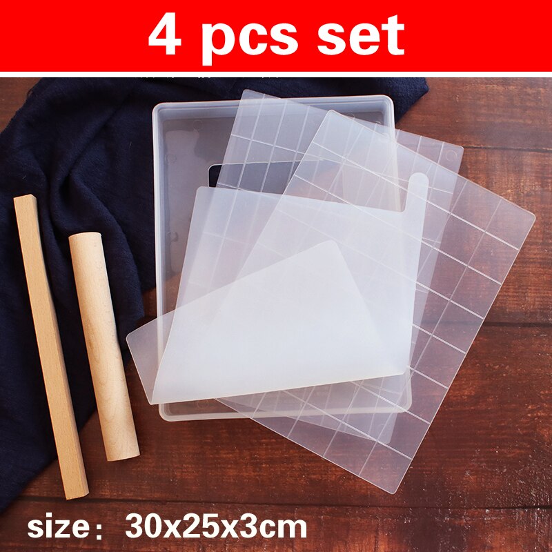 FAI DA TE Torrone Stampo FAI DA TE Candy Fare Stampi Trasparente Zucchero Maker Set Shaqima Torrone Fatti A Mano Vassoio Strumento di Rotolamento Spille tappetino In Silicone: 4 pcs set large