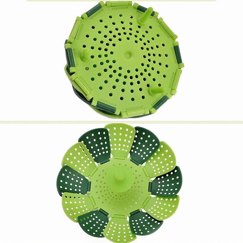 Kookgerei Plastic Stomen Voedsel Mand Mesh Siliconen Kraan Stoomboot Vouwen Voedsel Groente Vapor Fornuis Schotel Opvouwbare Stoomboot